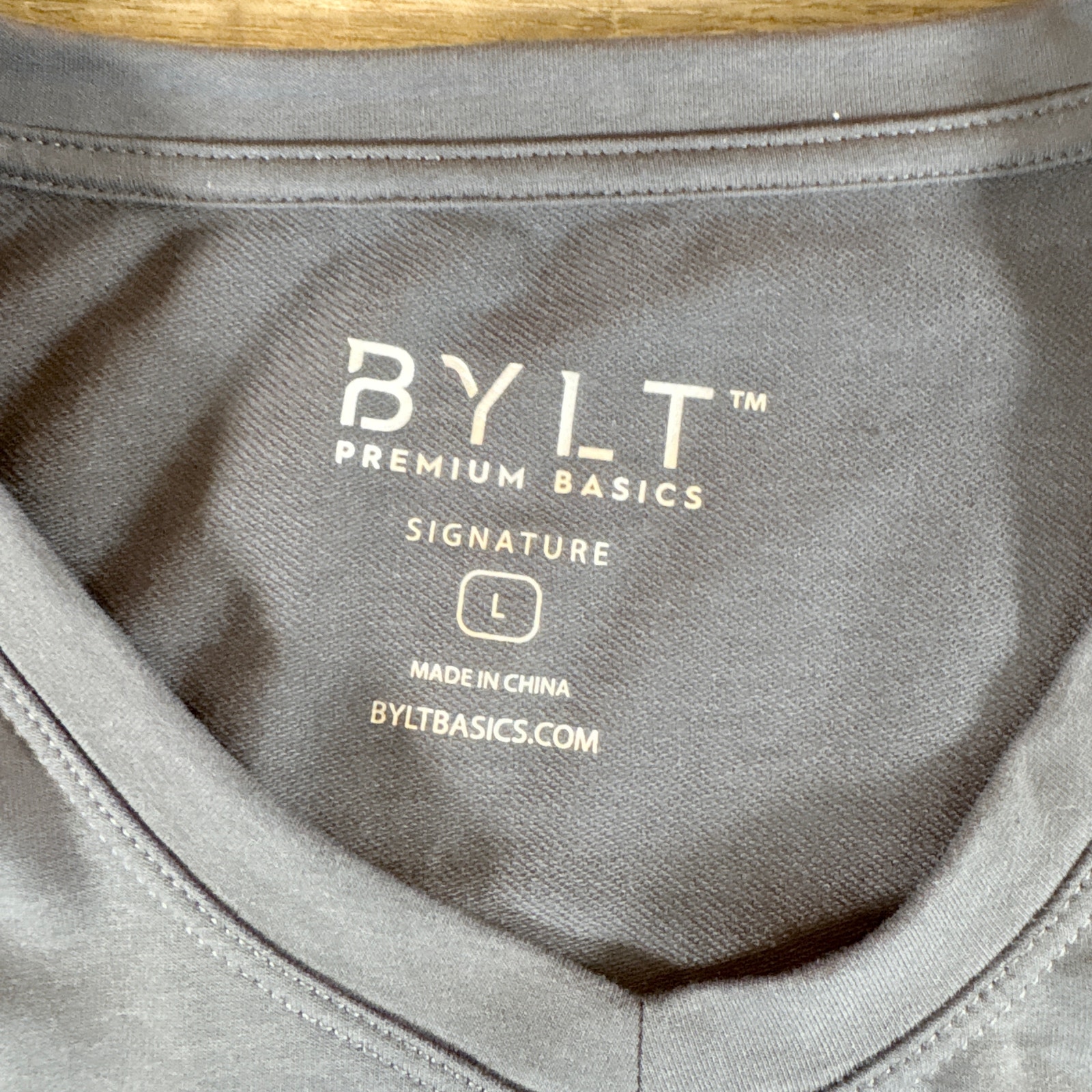 Bylt Premium Basics Signature Gray V-Neck T-Shirt Size L — image 4 of 7